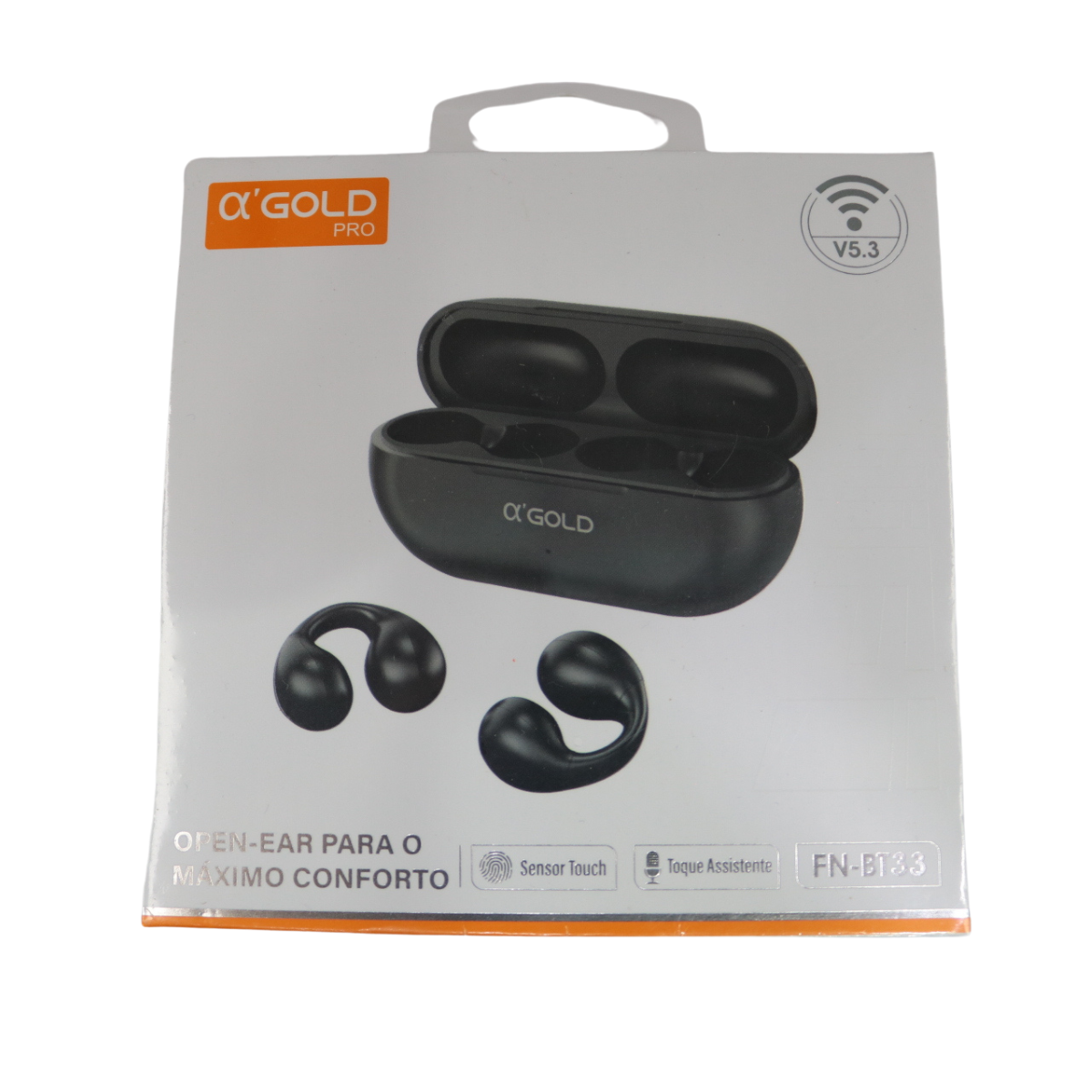 Fone de Ouvido Bluetooth Gold, Open-Ear Sem Fio Air Conduction Fones de Ouvido para Esportes, Corrida, Academia e Ciclismo, 7H de Reprodução Peso Leve (Preto)