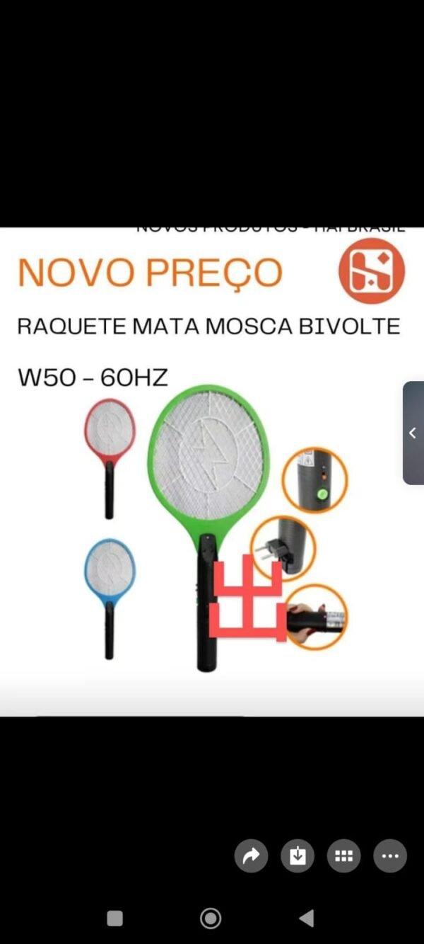 Raquete Mata Mosca Bivolt: Eliminação Instantânea de Insetos, Sem Esforço! - Imagem 3