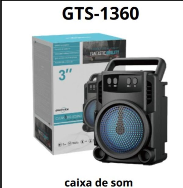 Caixinha De Som Ativa RGB Bluetooth Usb Cartão SD Rádio FM Wireless Speak pequena potente - Imagem 3