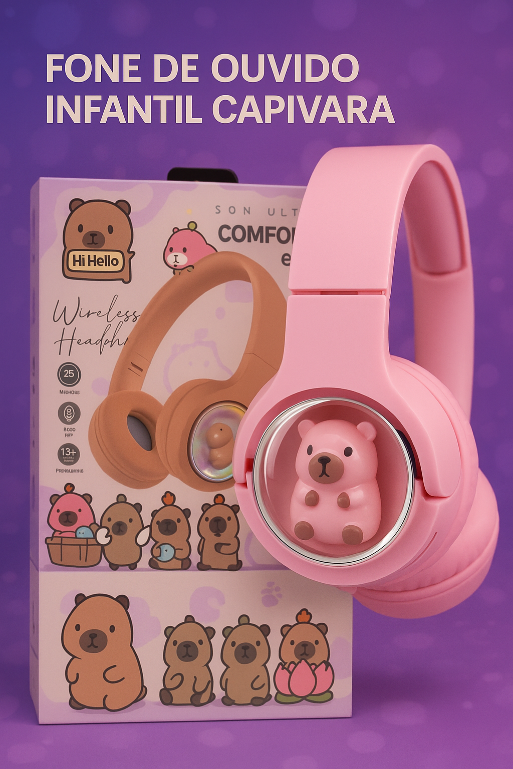 Fone de Ouvido Infantil Capivara