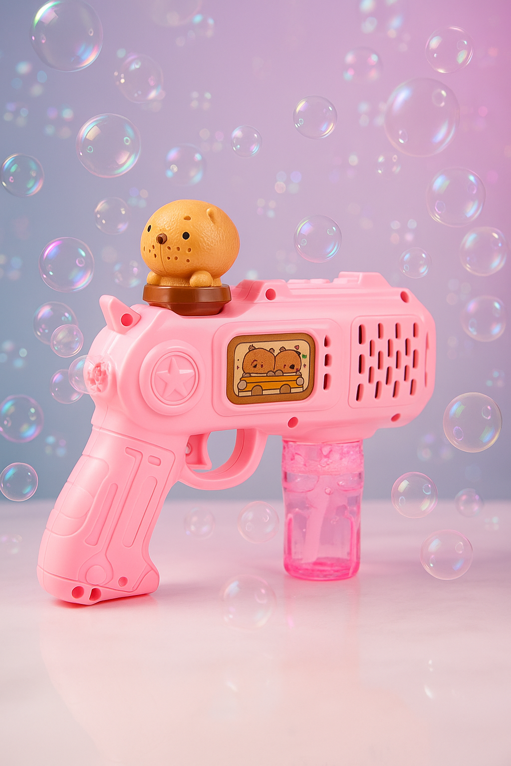 Brinquedo com Capivara Lança bolhas de Sabão Automatica Capivara Arminha de bolha Unissex
