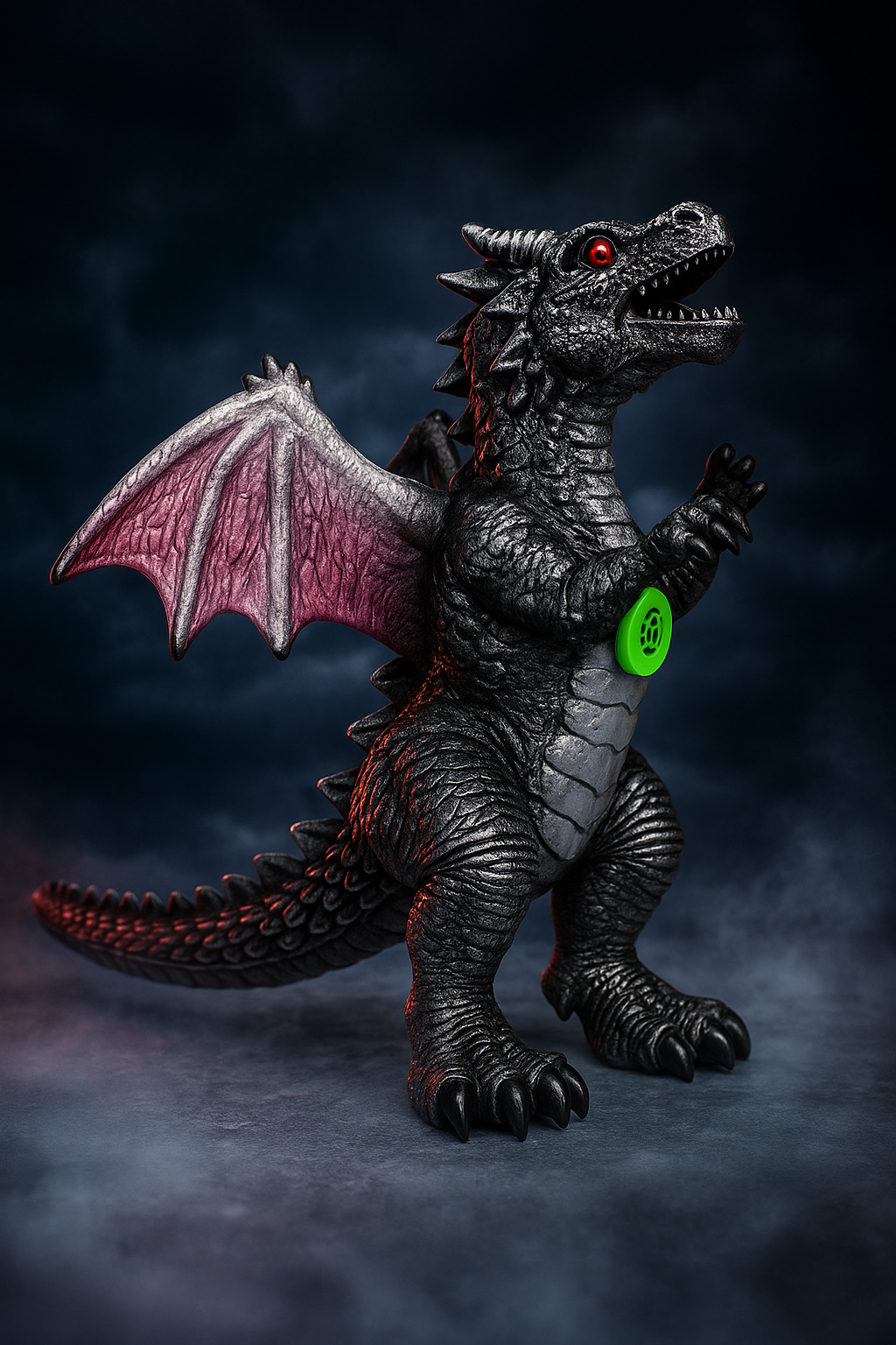 Boneco Dragão Brinquedo Com Asas Borracha E Som De Batalha