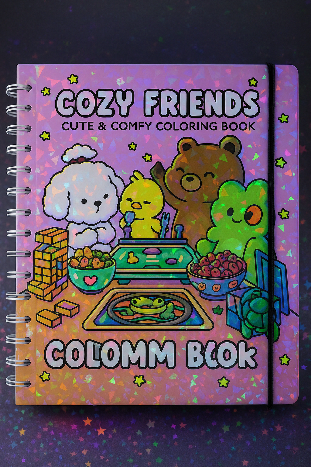Livro Para Colorir Adulto & Infantil Cozy Friends Criatividade e Relaxamento com Arte Divertida, Ilustrações Exclusivas Para Estimular a Mente (Rosa)