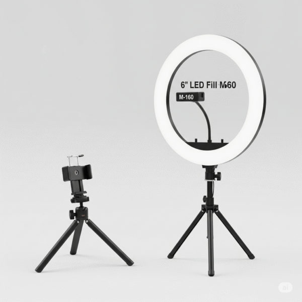 Ring Light LED 6" M-160: Iluminação Perfeita para Fotos, Vídeos e Lives!