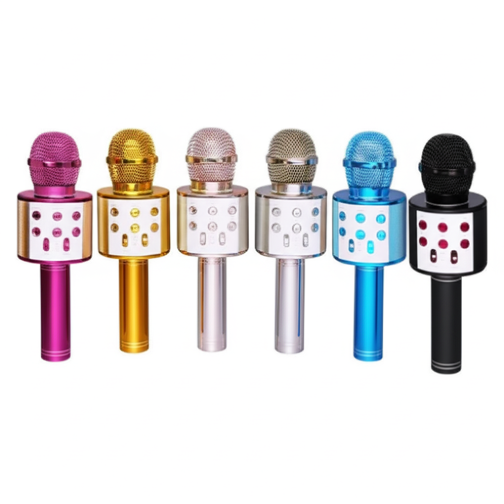 Microfone Karaokê Bluetooth WS-858: Youtuber, Festa ou Diversão Infantil! Cante sem Fio, Grave e Mude a Voz!
