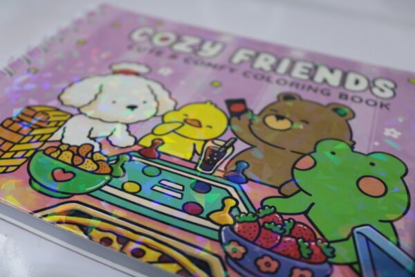 Livro Para Colorir Adulto & Infantil Cozy Friends Criatividade e Relaxamento com Arte Divertida, Ilustrações Exclusivas Para Estimular a Mente (Rosa) - Imagem 2
