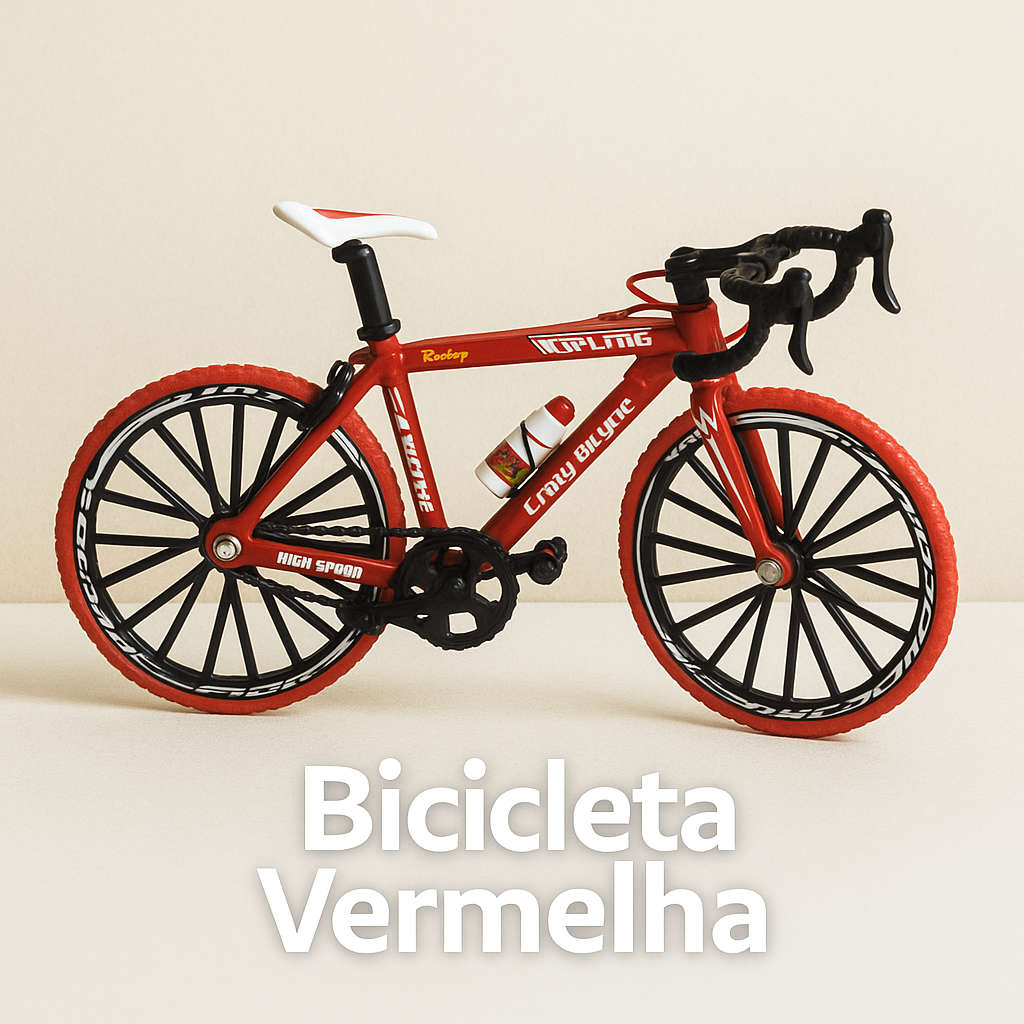 Bicicleta Miniatura Mountain Bike Decoração Fricção Pézinho Cor Speed Vermelha