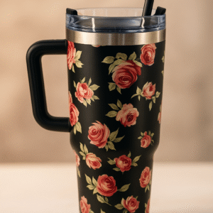Garrafa Flores 1,2L Rosa