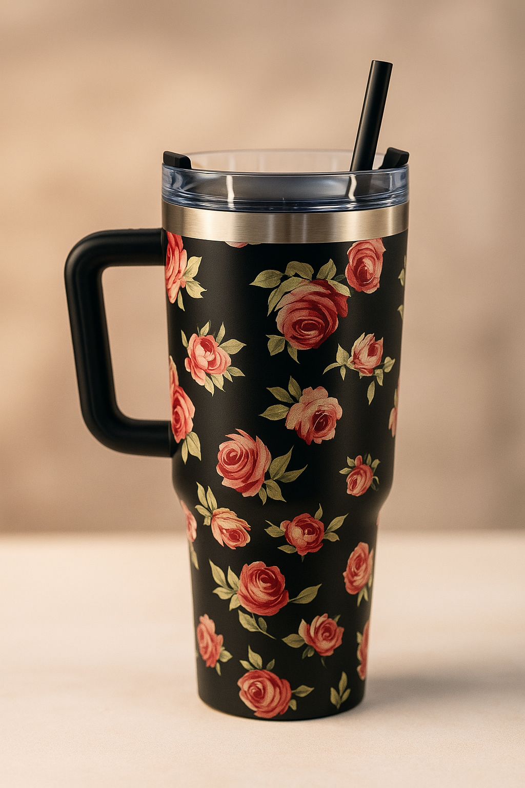Garrafa Flores 1,2L Rosa