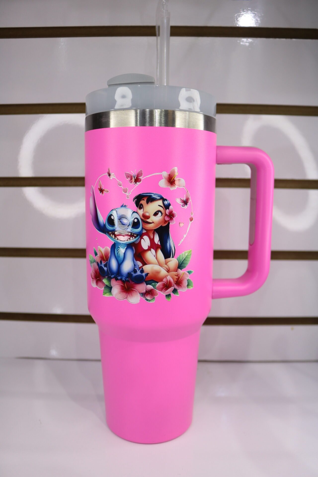 Garrafa Stanley 1,2L Stitch Preta, Rosa e Off